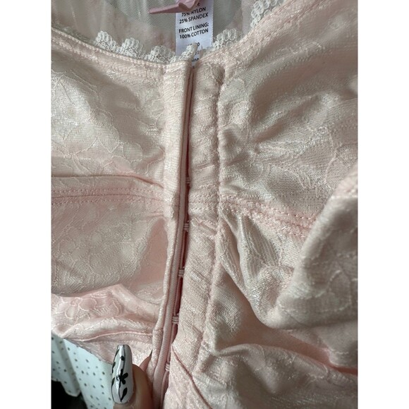 Comfort Choice NWT Pink Posture Support Front Hooks Wireless Lace Trim Bra 48B - Picture 3 of 10